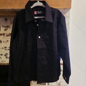 Chaps Kids Sz 7 Midnight Black Collared Shirt